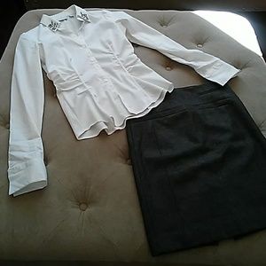 NY & Co. White Gem collar shirt